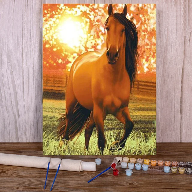 Paint by Numbers Peaceful Prairie Horse