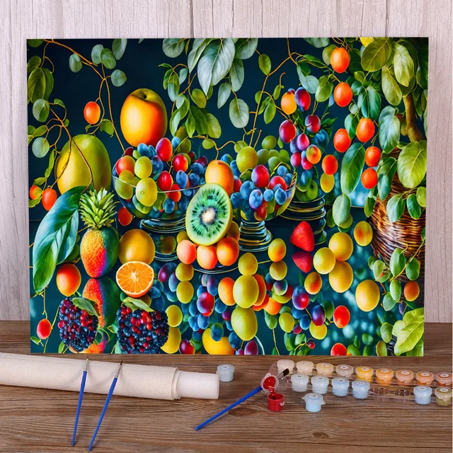 Paint by Numbers Generous Orchard Explosion of Vitamin Fruits