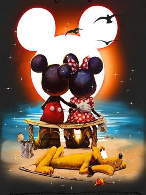 Disney Mickey and Minnie Paint by Number - Eternal Love Under the Stars