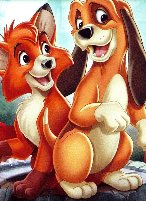 Disney Paint by Numbers Mischievous Fox Cubs - Laughing Duo