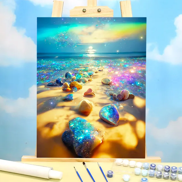 Paint by Numbers Fantasy - Iridescent Opal Shore