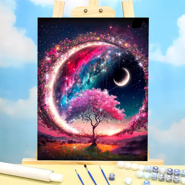 Paint by Numbers Fantasy - Cosmic Valley of the Tree of Life