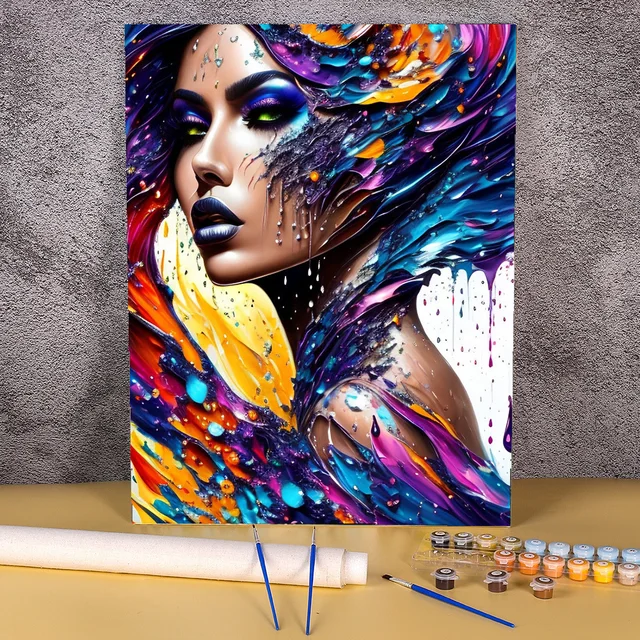 Paint by Number - Colorful Female Portrait