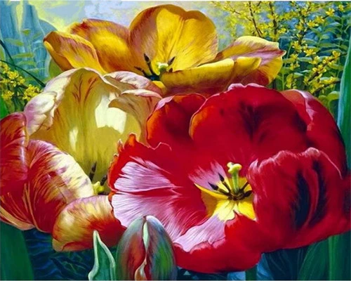 Painting by number Bouquet of Poppies